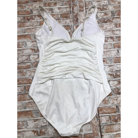 Jantzen Women's Swimsuit Sz 14 One Piece Tummy Control white Lightly Padded - Picture 6 of 9
